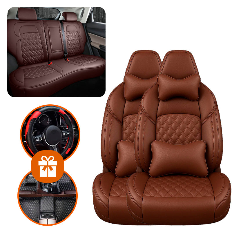 Capa Automotiva Universal Completa Prime em Couro Legítimo +BRINDE: 3 Tapetes de Carro