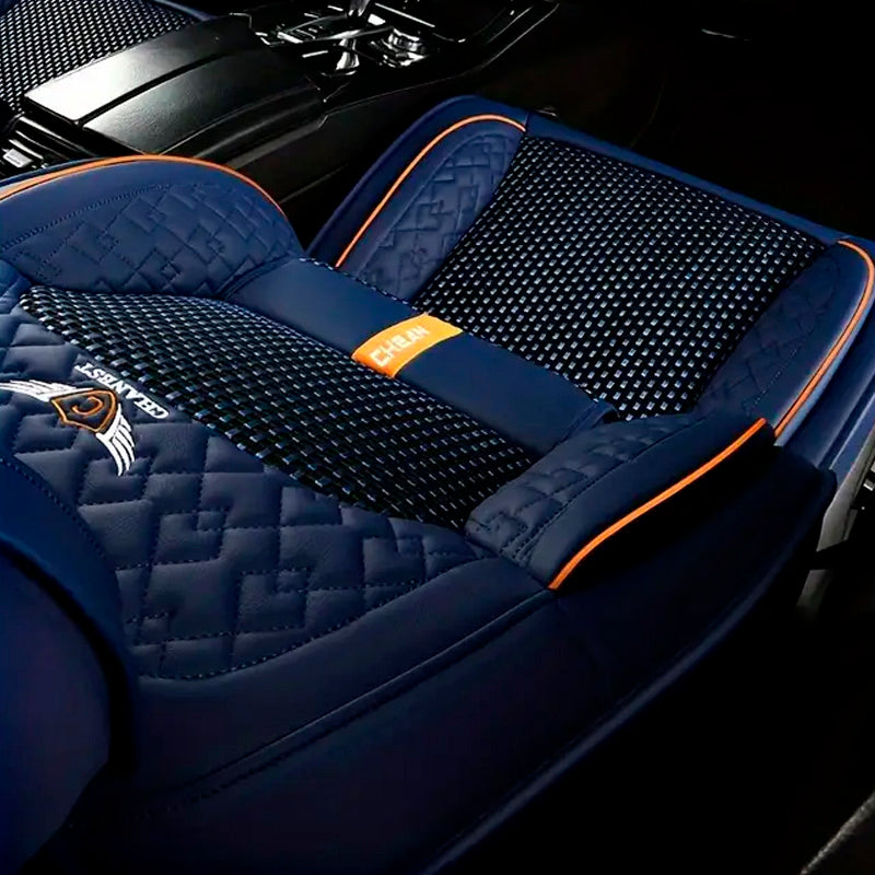 Capa para Banco de Carro Completa Revus em Couro Legítimo Universal com AirBag +BRINDE: Tapete e Capa de Volante