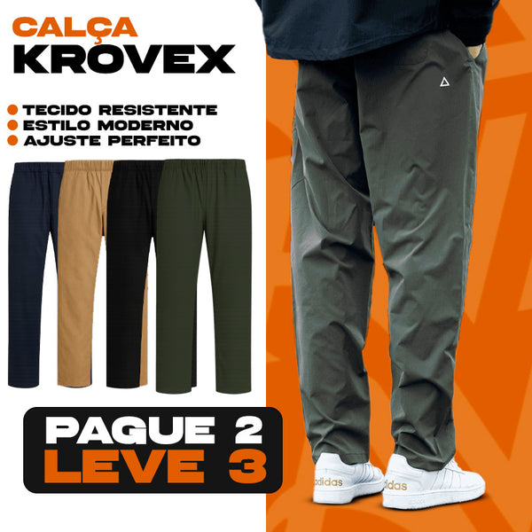[Leve 3 Pague 2] Calça Masculina Krovex em Tecido RipStop e Poliéster com Bolsos Táticos