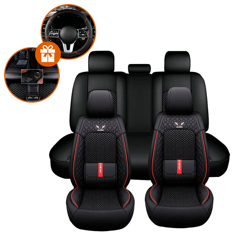Capa para Banco de Carro Completa Revus em Couro Legítimo Universal com AirBag +BRINDE: Tapete e Capa de Volante