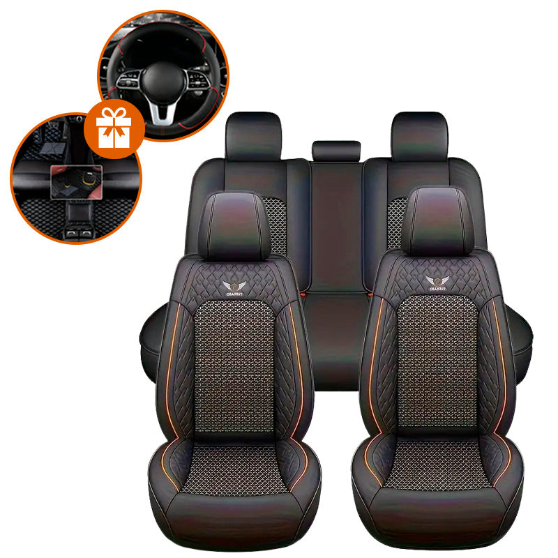 Capa para Banco de Carro Completa Revus em Couro Legítimo Universal com AirBag +BRINDE: Tapete e Capa de Volante