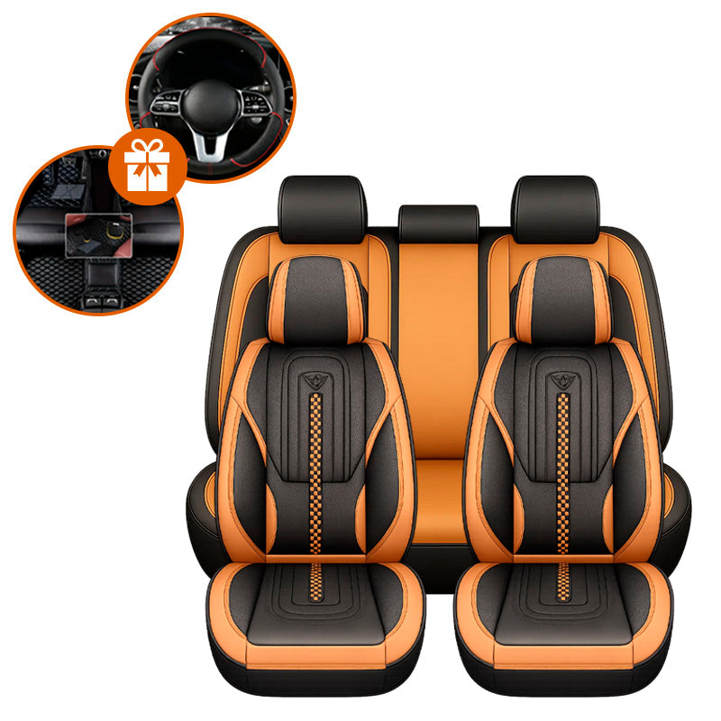 Capa Universal Completa Para Carro Izurus em Couro Legítimo e AirBag +BRINDES: 3 Tapetes Para Carro e Capa de Volante