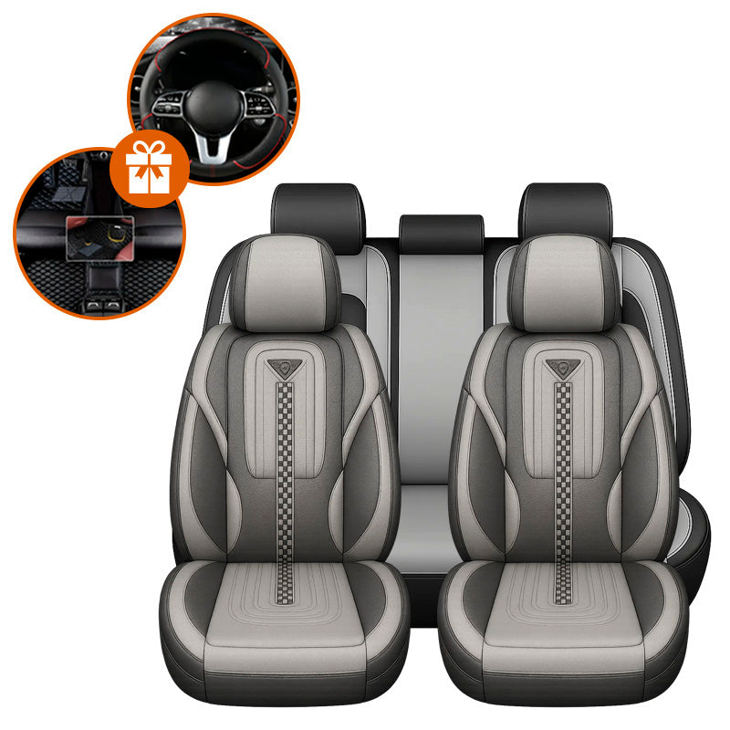 Capa Universal Completa Para Carro Izurus em Couro Legítimo e AirBag +BRINDES: 3 Tapetes Para Carro e Capa de Volante