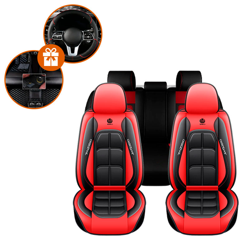 Capa Universal Completa Para Carro Thunder em Couro Legítimo e AirBag +BRINDES: 3 Tapetes Para Carro e Capa de Volante