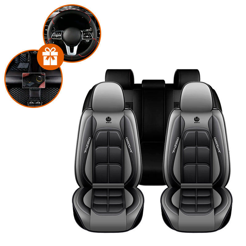Capa Universal Completa Para Carro Thunder em Couro Legítimo e AirBag +BRINDES: 3 Tapetes Para Carro e Capa de Volante
