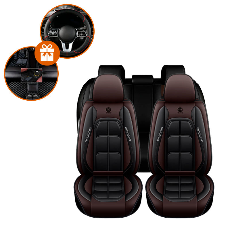 Capa Universal Completa Para Carro Thunder em Couro Legítimo e AirBag +BRINDES: 3 Tapetes Para Carro e Capa de Volante