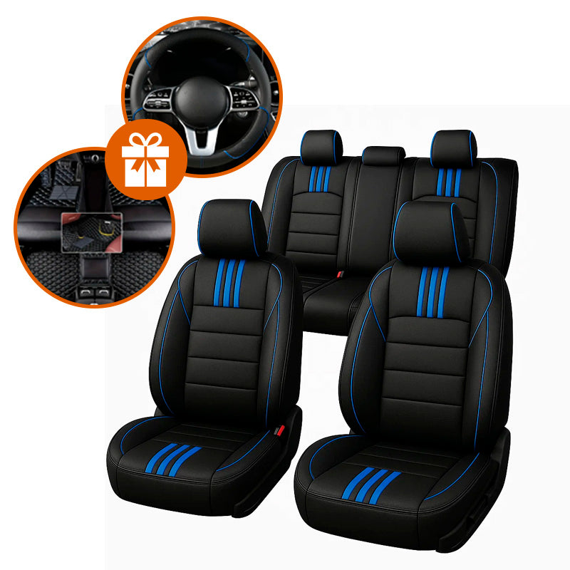 Capa Universal Completa Para Carro Veylon em Couro Legítimo e AirBag +BRINDES: 3 Tapetes Para Carro e Capa de Volante