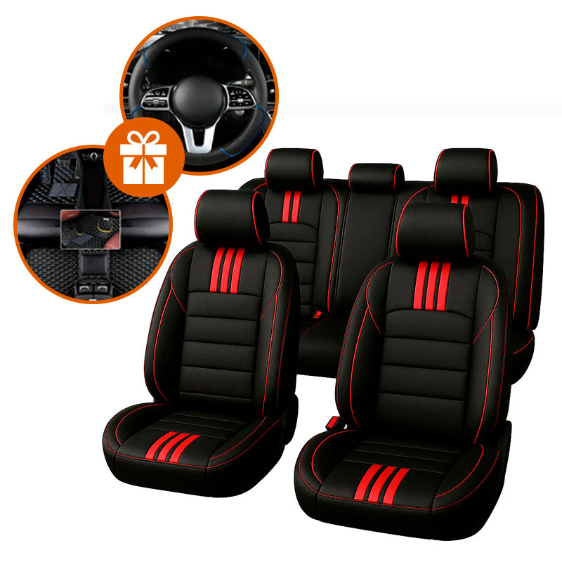Capa Universal Completa Para Carro Veylon em Couro Legítimo e AirBag +BRINDES: 3 Tapetes Para Carro e Capa de Volante