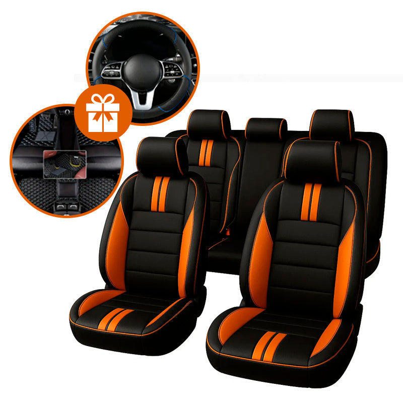 Capa Universal Completa Para Carro Veylon em Couro Legítimo e AirBag +BRINDES: 3 Tapetes Para Carro e Capa de Volante