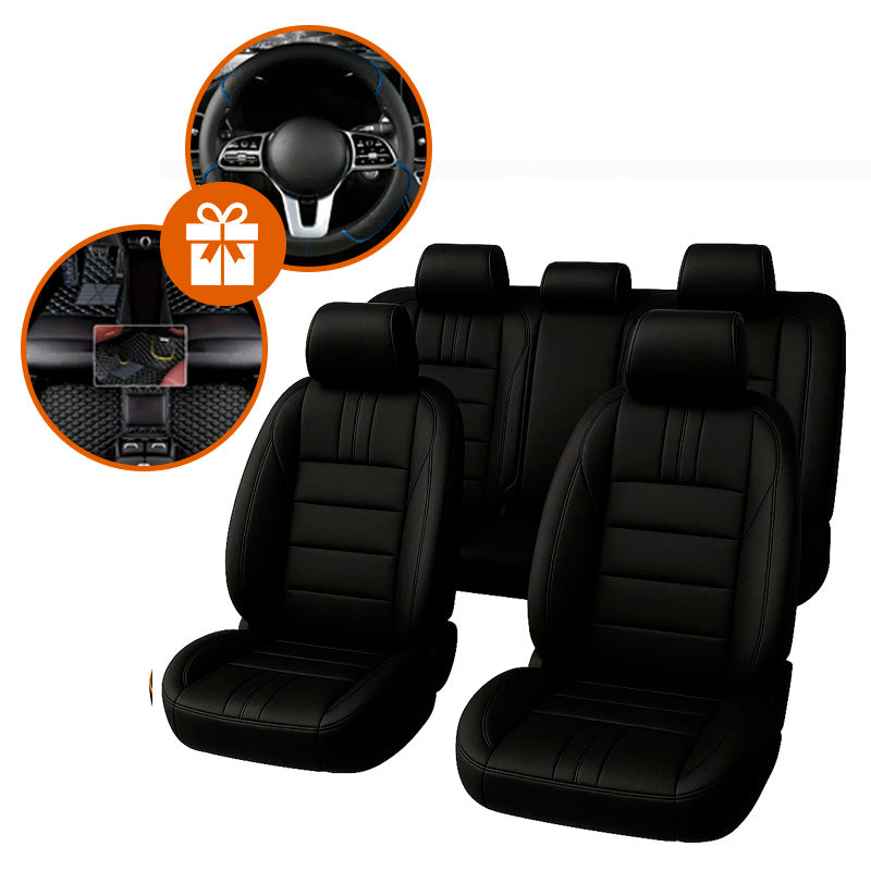 Capa Universal Completa Para Carro Veylon em Couro Legítimo e AirBag +BRINDES: 3 Tapetes Para Carro e Capa de Volante