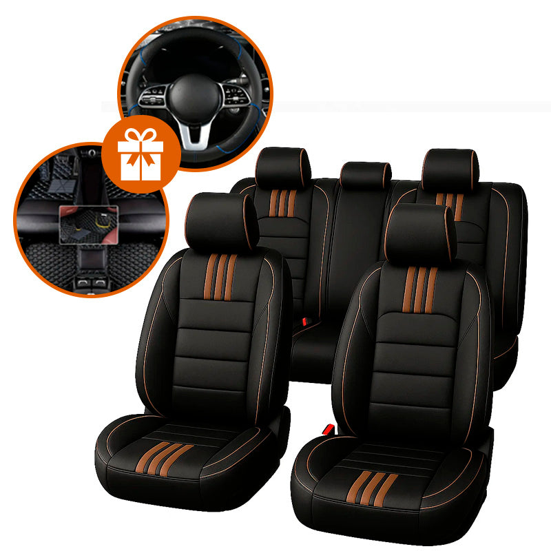 Capa Universal Completa Para Carro Veylon em Couro Legítimo e AirBag +BRINDES: 3 Tapetes Para Carro e Capa de Volante